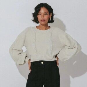 Cleobella Cable Knit Cropped Sweater Size L